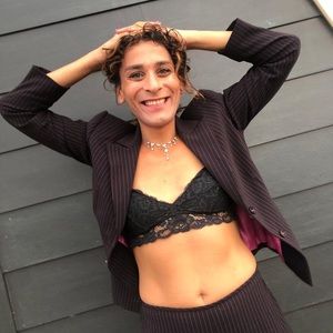 Liz Claiborne Suit, pink pin strip.